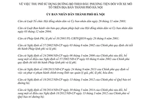 Quyết định 66/2014/QĐ-UBND thu phí sử dụng đường bộ theo đầu phương tiện xe mô tô Hà Nội