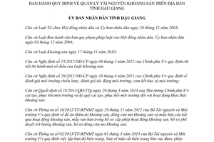 Quyết định 22/2014/QĐ-UBND quản lý tài nguyên khoáng sản Hậu Giang