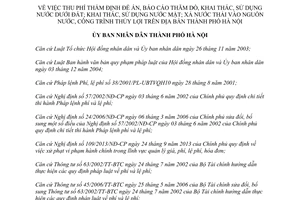 Quyết định 39/2014/QĐ-UBND phí thẩm định khai thác nước dưới đất nước mặt xả nước thải thủy lợi Hà Nội