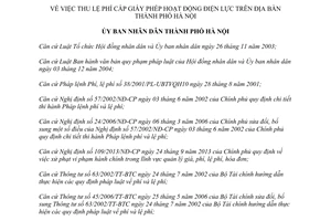 Quyết định 63/2014/QĐ-UBND thu lệ phí cấp giấy phép hoạt động điện lực Hà Nội