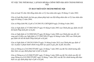 Quyết định 50/2014/QĐ-UBND thu phí đo đạc lập bản đồ địa chính Hà Nội