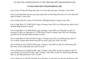 Quyết định 43/2014/QĐ-UBND thu lệ phí đăng ký cư trú Hà Nội