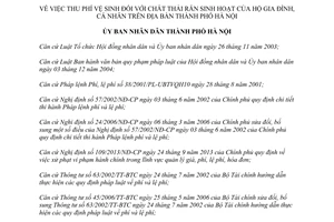 Quyết định 44/2014/QĐ-UBND phí vệ sinh chất thải rắn sinh hoạt của hộ gia đình cá nhân Hà Nội