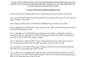 Quyết định 41/2014/QĐ-UBND thu lệ phí cấp giấy chứng nhận đăng ký kinh doanh Hà Nội