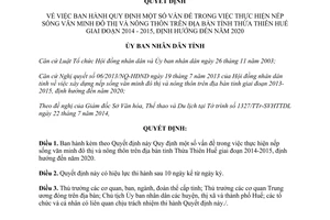 Quyết định 56/2014/QĐ-UBND nếp sống văn minh đô thị nông thôn Thừa Thiên Huế 2014 2015 định hướng 2020