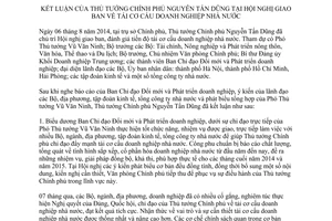 Thông báo 334/TB-VPCP 2014 kết luận của Thủ tướng Hội nghị giao ban tái cơ cấu doanh nghiệp nhà nước