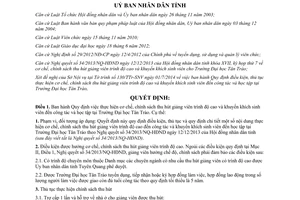 Quyết định 14/2014/QĐ-UBND thu hút giảng viên trình độ cao sinh viên công tác học tập Đại học Tân Trào Tuyên Quang