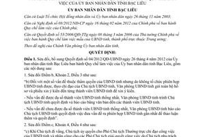 Quyết định 15/2014/QĐ-UBND sửa đổi 04/2012/QĐ-UBND Quy chế làm việc của Ủy ban nhân dân Bạc Liêu