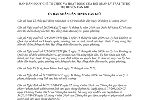 Quyết định 01/2014/QĐ-UBND tổ chức hoạt động Đội Quản lý trật tự đô thị Cần Giờ Hồ Chí Minh