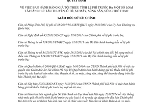 Quyết định 5041/QĐ-STC 2014 bảng giá tối thiểu tính lệ phí trước bạ tàu thuyền ô tô xe máy Hà Nội