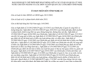 Quyết định 52/2014/QĐ-UBND phối hợp cơ quan quản lý Nhà nước chuyên ngành cảng biển Nghệ An