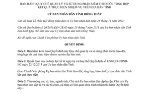 Quyết định 790/QĐ-UBND-HC 2014 sử dụng phần mềm theo dõi tổng hợp thực hiện nhiệm vụ Đồng Tháp