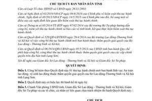 Quyết định 1308/QĐ-UBND 2014 thủ tục hành chính thuộc Sở Lao động thương binh Xã hội Lạng Sơn