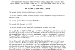 Quyết định 31/2014/QĐ-UBND mức thu học phí cơ sở giáo dục Lào Cai