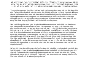 Chỉ thị 05/2014/CT-UBND xây dựng rà soát văn bản quy phạm pháp luật thi hành pháp luật Bình Dương