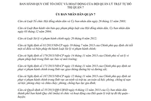 Quyết định 03/2014/QĐ-UBND tổ chức hoạt động Đội Quản lý trật tự đô thị quận 7 Hồ Chí Minh