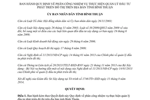 Quyết định 2828/QĐ-UBND 2014 phân công quản lý đầu tư phát triển đô thị Bình Thuận