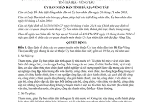 Quyết định 40/2014/QĐ-UBND tổ chức các cơ quan chuyên môn thuộc Ủy ban nhân dân Bà Rịa Vũng Tàu