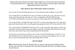 Quyết định 1351/QĐ-UBND 2014 Quy hoạch phát triển vùng sản xuất chuyên canh An Giang 2020 định hướng 2030