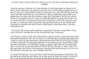 Chỉ thị 27/CT-TTg 2014 quản lý các trụ sở cơ sở hoạt động sự nghiệp