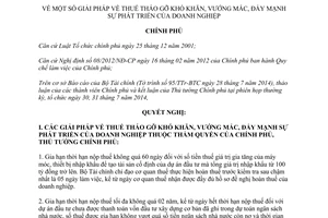 Nghị quyết 63/NQ-CP 2014 giải pháp thuế đẩy mạnh sự phát triển của doanh nghiệp