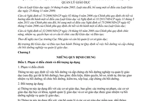 Thông tư 28/2014/TT-BGDĐT bồi dưỡng cấp chứng chỉ nghiệp vụ quản lý giáo dục