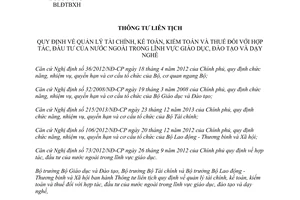 Thông tư liên tịch 29/2014/TTLT-BGDĐT-BTC-BLĐTBXH quản lý tài chính thuế đầu tư nước ngoài giáo dục