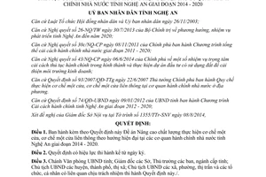 Quyết định 4115/QĐ-UBND 2014 thực hiện cơ chế một cửa liên thông cơ quan hành chính nhà nước Nghệ An 2014 2020