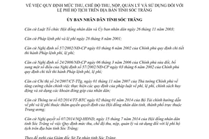 Quyết định 13/2014/QĐ-UBND mức thu nộp quản lý sử dụng lệ phí hộ tịch Sóc Trăng
