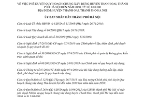 Quyết định 4464/QĐ-UBND 2014 Quy hoạch chung xây dựng Thanh Oai Hà Nội đến 2030