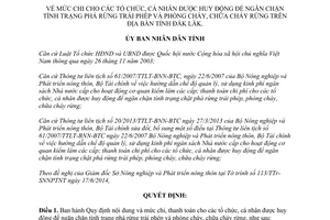 Quyết định 29/2014/QĐ-UBND mức chi thanh toán tổ chức cá nhân ngăn chặn phá rừng Đắk Lắk