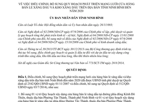 Quyết định 666/QĐ-UBND năm 2014 mạng lưới cửa hàng bán lẻ kho xăng dầu Ninh Bình đến 2020