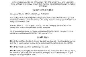 Quyết định 2531/QĐ-UBND năm 2014 hợp đồng sinh viên giỏi thạc sỹ sư phạm giảng dạy Hà Tĩnh