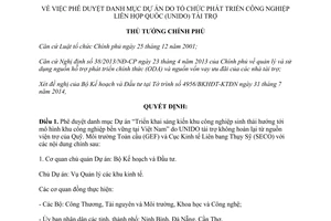 Quyết định 1526/QĐ-TTg 2014 Triển khai sáng kiến khu công nghiệp sinh thái hướng tới khu công nghiệp bền vững
