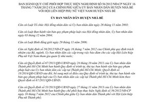 Quyết định 03/2014/QĐ-UBND phối hợp Ủy ban Nhà Bè Hội Liên hiệp Phụ nữ Hồ Chí Minh