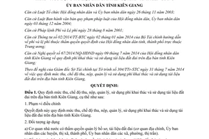 Quyết định 24/2014/QĐ-UBND phí khai thác sử dụng tài liệu đất đai Kiên Giang