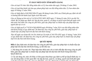 Quyết định 27/2014/QĐ-UBND chi phổ biến giáo dục pháp luật chuẩn tiếp cận pháp luật Kiên Giang
