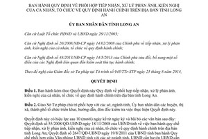 Quyết định 37/2014/QĐ-UBND phối hợp tiếp nhận xử lý phản ánh kiến nghị về quy định hành chính Long An