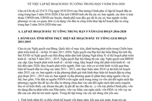 Chỉ thị 08/CT-UBND 2014 lập kế hoạch đầu tư công trung hạn 5 năm 2016 2020 Quảng Ngãi