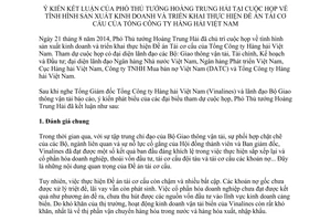 Thông báo 352/TB-VPCP 2014 ý kiến kết luận tình hình sản xuất kinh doanh Đề án Tái cơ cấu Công ty Hàng hải