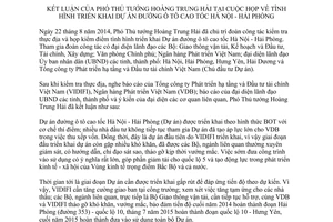 Thông báo 353/TB-VPCP 2014 kết luận triển khai Dự án đường ô tô cao tốc Hà Nội Hải Phòng