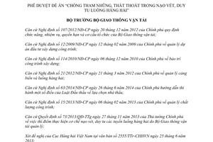 Quyết định 3326/QĐ-BGTVT 2014 Chống tham nhũng thất thoát trong nạo vét duy tu luồng hàng hải