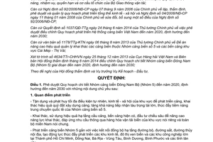 Quyết định 3327/QĐ-BGTVT 2014 Quy hoạch Nhóm cảng biển Đông Nam Bộ đến 2020