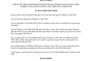 Quyết định 1753/QĐ-UBND 2014 phê duyệt điều chỉnh quy hoạch Khu công nghiệp Tứ Hạ Thừa Thiên Huế