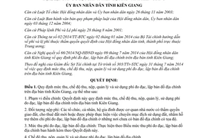 Quyết định 29/2014/QĐ-UBND phí đo đạc lập bản đồ địa chính Kiên Giang