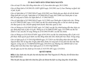 Quyết định 33/2014/QĐ-UBND thu nộp quản lý sử dụng phí chợ Thái Nguyên