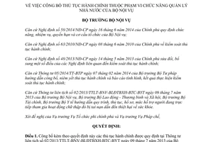 Quyết định 923/QĐ-BNV 2014 công bố thủ tục hành chính thuộc chức năng quản lý nhà nước Bộ Nội vụ