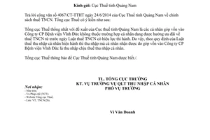 Công văn 2999/TCT-TNCN 2014 thuế thu nhập cá nhân thời gian hưởng ưu đãi đầu tư