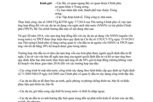 Công văn 10726/BTC-ĐT 2014 tạm ứng vốn dự án sử dụng vốn ngân sách nhà nước trái phiếu Chính phủ