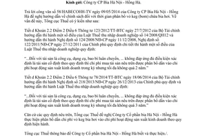 Công văn 3013/TCT-DNL chính sách thuế đối với thời gian phân bổ vỏ keg bom chứa bia hơi 2014